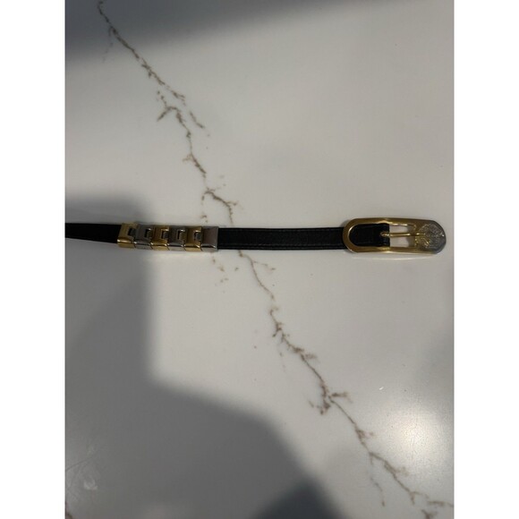 Vtg Gianni Versace leather Belt Silver & Gold Medusa Face buckle Size 80/32 main image 13